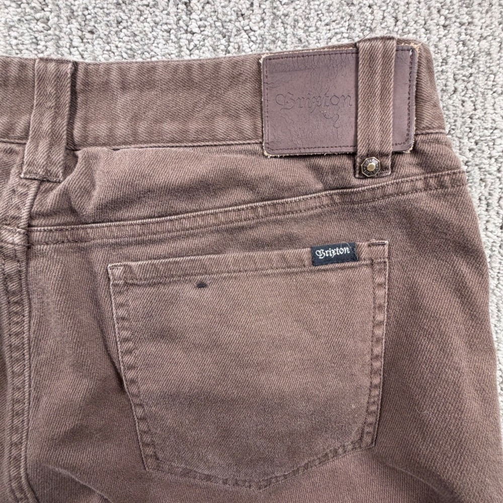 Brixton Grain Pant Men 32/32(30.5) Brown Slim Fit Stretch Cotton Twill Trousers - Picture 6 of 9